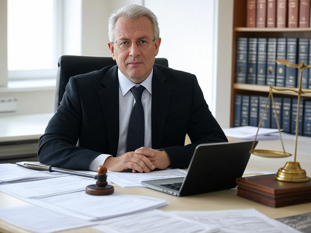 Modern legal workspace with AI-powered tools enhancing lawyer productivity.